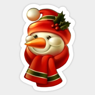 Smiling Snowman Sticker